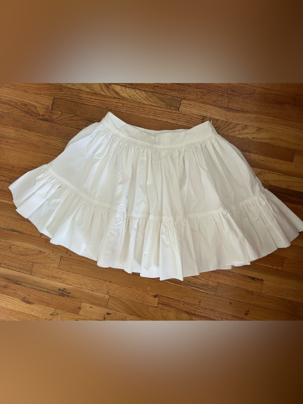White Tiered Ruffle Circle Skirt - Women's Flared Mini Skirt